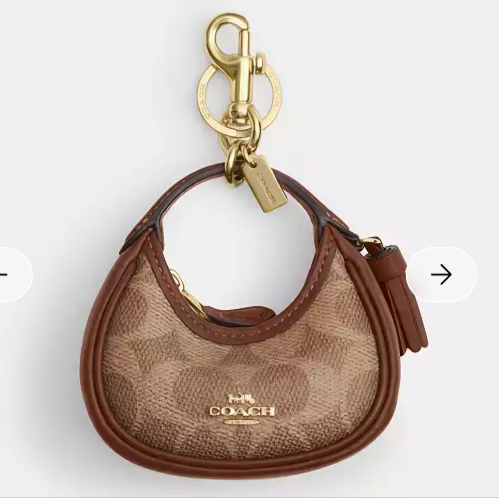 Nwot Coach Mini Carmen Bag Charm In Signature Canvas